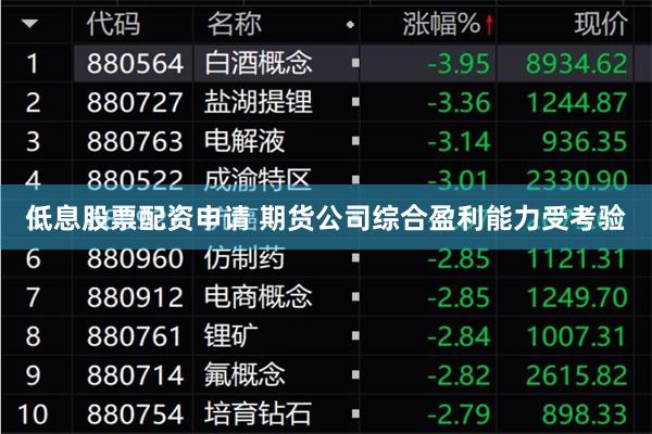 低息股票配资申请 期货公司综合盈利能力受考验